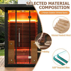 Thermora Lugano 2-Person Outdoor Full-Spectrum Infrared Sauna With Aluminum Alloy Exterior & WiFi (SAK14973)
