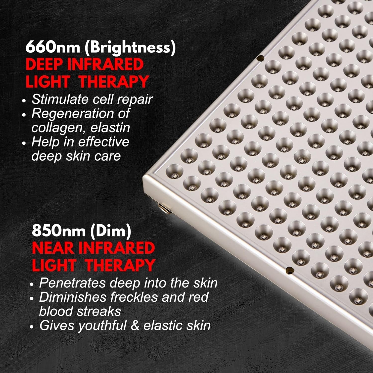 LED Infrared Red Light Therapy Device for Body | 45W High-Powered 660Nm LED & 850Nm near Red Light Therapy Panel Combo - Muscle Pain Relief, Skin Rejuvenation