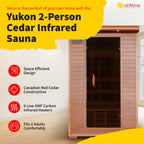 Yukon 2-Person Cedar Infrared Sauna with 6 Carbon Heaters