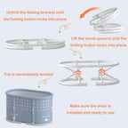 Portable Foldable Bath Tub for Adults No Installation Needed Large Separate Hot SPA Soaking Ice Bathtub Gray