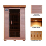Yukon 2-Person Cedar Infrared Sauna with 6 Carbon Heaters