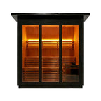 Custom 4-Person Luxury Canadian Red Cedar Outdoor Steam Sauna With Heater And Stones [Made-To-Order] (SAK42068)