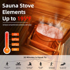 Custom 4-Person Luxury Canadian Red Cedar Outdoor Steam Sauna With Heater And Stones [Made-To-Order] (SAK42068)