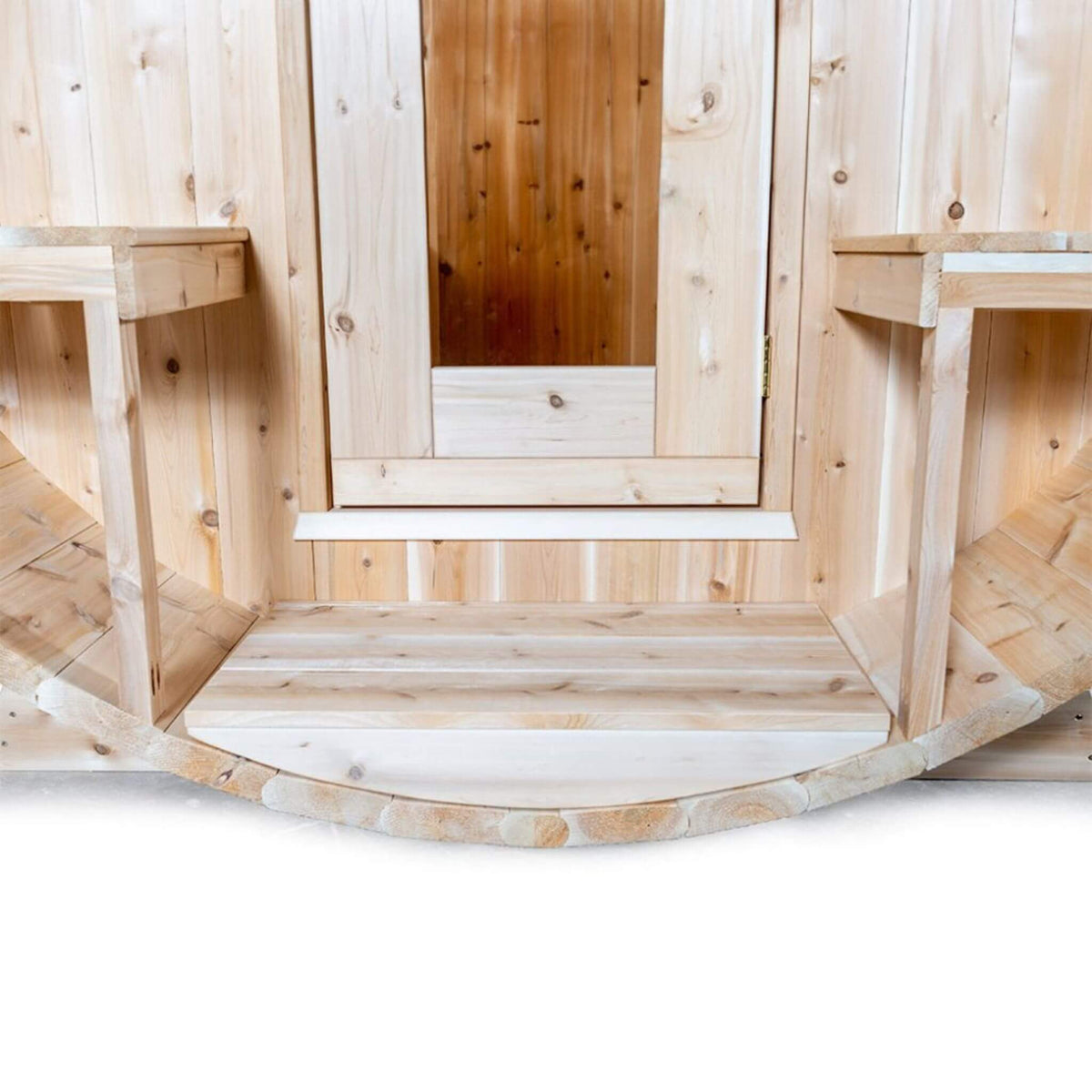Dundalk Leisurecraft 4-Person Canadian Timber Serenity Barrel Sauna With Solid Wood Benches [CTC2245W] (SAK94862)