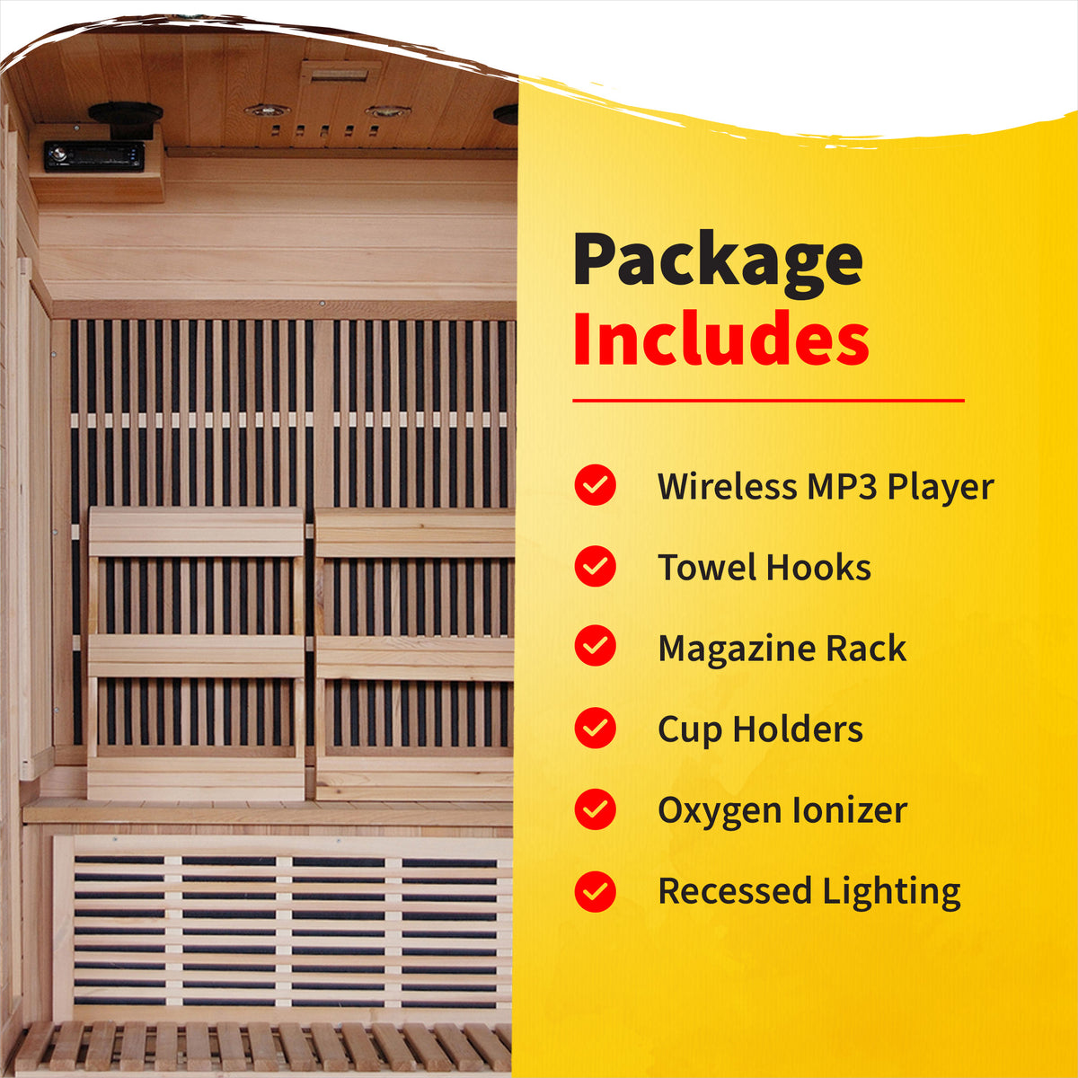 Yukon 2-Person Cedar Infrared Sauna with 6 Carbon Heaters
