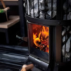 Harvia GreenFlame Legend 240 Wood Sauna Stove with Sauna Stones, 15.9KW