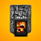 Harvia GreenFlame Legend 240 Wood Sauna Stove with Sauna Stones, 15.9KW