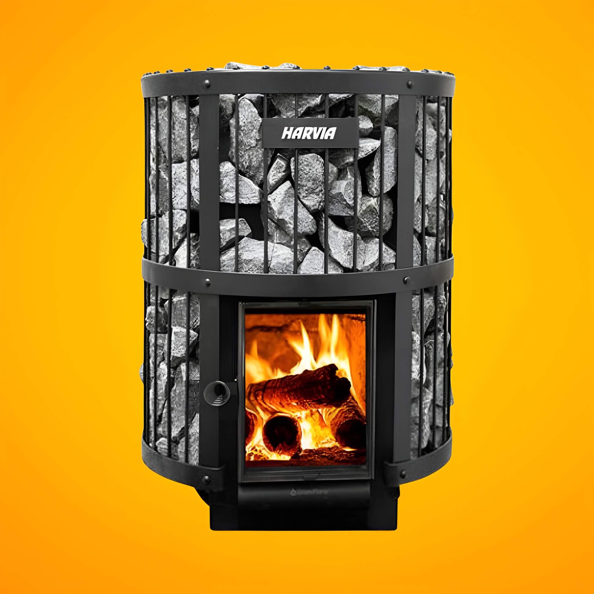 Harvia GreenFlame Legend 240 Wood Sauna Stove with Sauna Stones, 15.9KW
