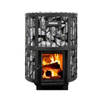 Harvia GreenFlame Legend 240 Wood Sauna Stove with Sauna Stones, 15.9KW
