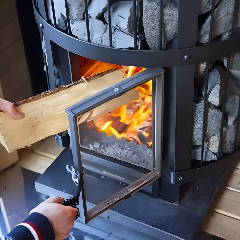 Harvia GreenFlame Legend 240 Wood Sauna Stove with Sauna Stones, 15.9KW