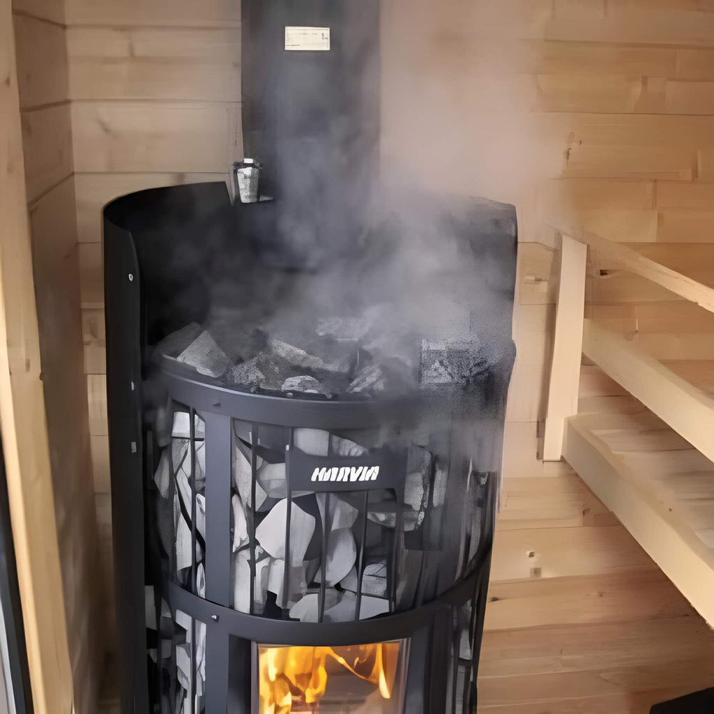 Harvia GreenFlame Legend 240 Wood Sauna Stove with Sauna Stones, 15.9KW