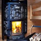 Harvia GreenFlame Legend 240 Wood Sauna Stove with Sauna Stones, 15.9KW