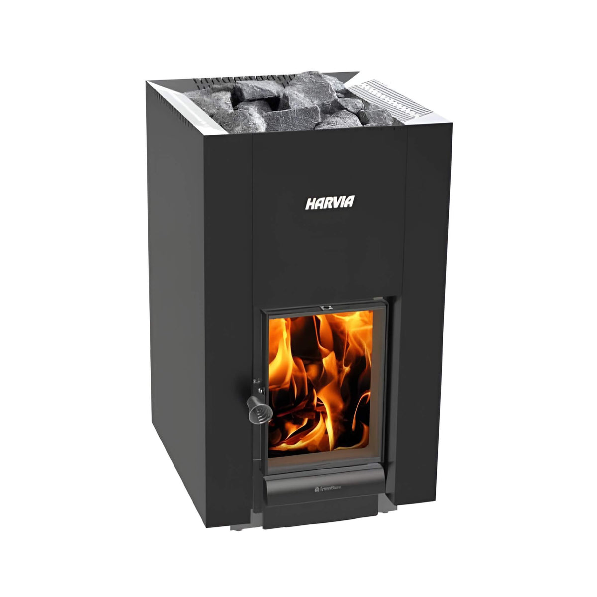 Harvia GreenFlame 22 Linear 15.7KW Wood Sauna Stove with Sauna Stones [WKLI22GM]