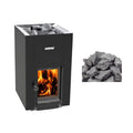 Harvia GreenFlame 22 Linear 15.7KW Wood Sauna Stove with Sauna Stones [WKLI22GM]