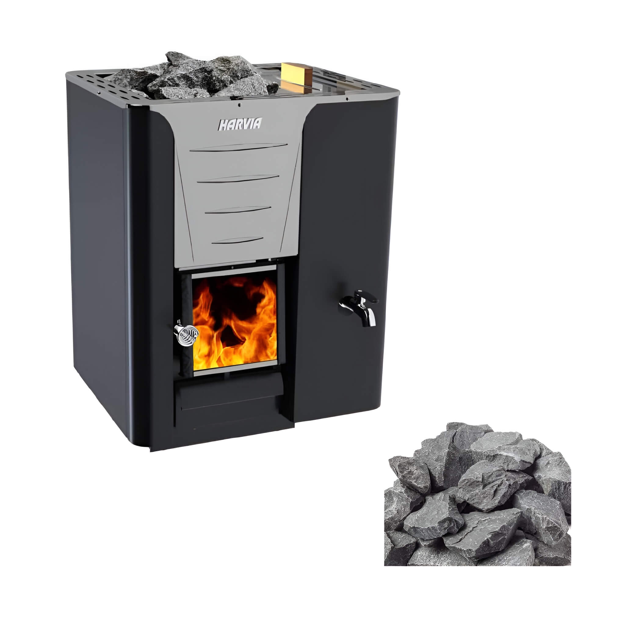 Harvia Pro 20 LS/RS 24.1KW Sauna Wood Stove with Water Tank & Sauna Stones