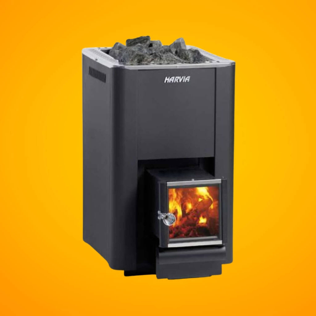 Harvia Pro 20 SL 24.1 KW Wood-Burning Sauna Stove with Exterior Feed & Sauna Stones