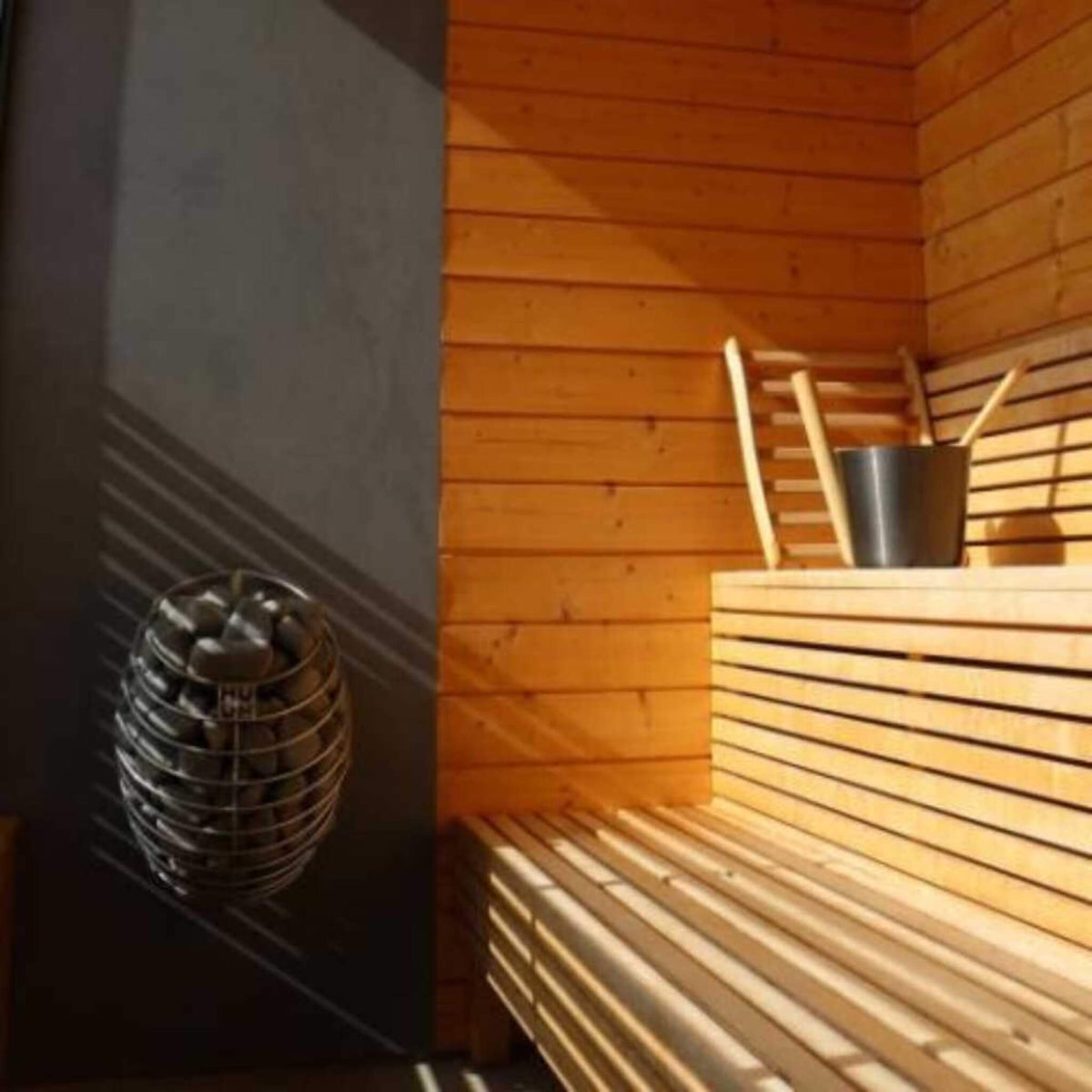 Huum Drop 240V SGS Listed Wall Mount Sauna Heater With UKU Local Digital Controller & Sauna Stones