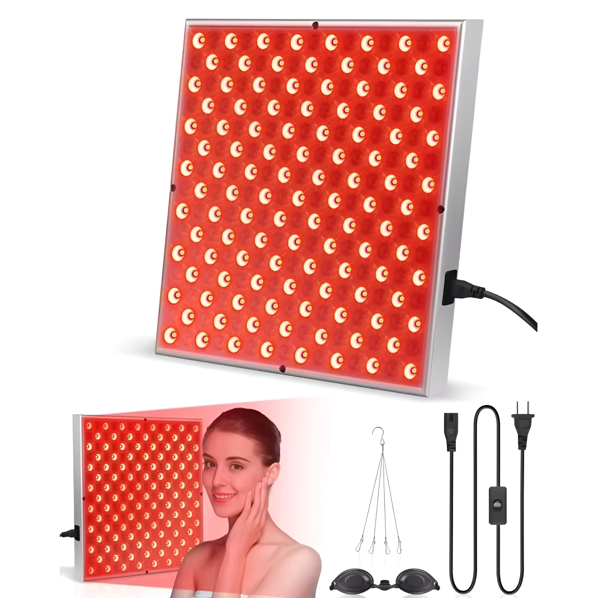 LED Red Light Therapy Panel Lamp for Facial anti Aging Skin Care Beauty for Body Pain Relief 225 LED Light Physical Therapy