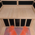 Ivara Luxury 2-Person Hemlock Wood FAR Infrared Sauna Room W/ Glass Door