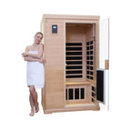 Ivara Luxury 2-Person Hemlock Wood FAR Infrared Sauna Room W/ Glass Door