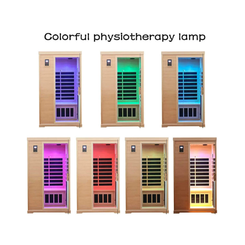 Ivara Luxury 2-Person Hemlock Wood FAR Infrared Sauna Room W/ Glass Door