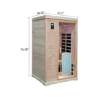 Ivara Luxury 2-Person Hemlock Wood FAR Infrared Sauna Room W/ Glass Door