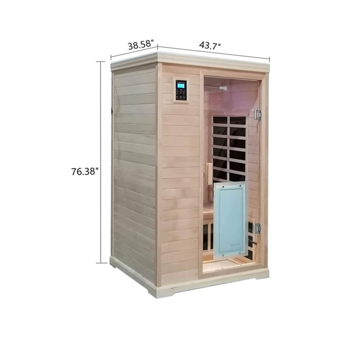 Ivara Luxury 2-Person Hemlock Wood FAR Infrared Sauna Room W/ Glass Door