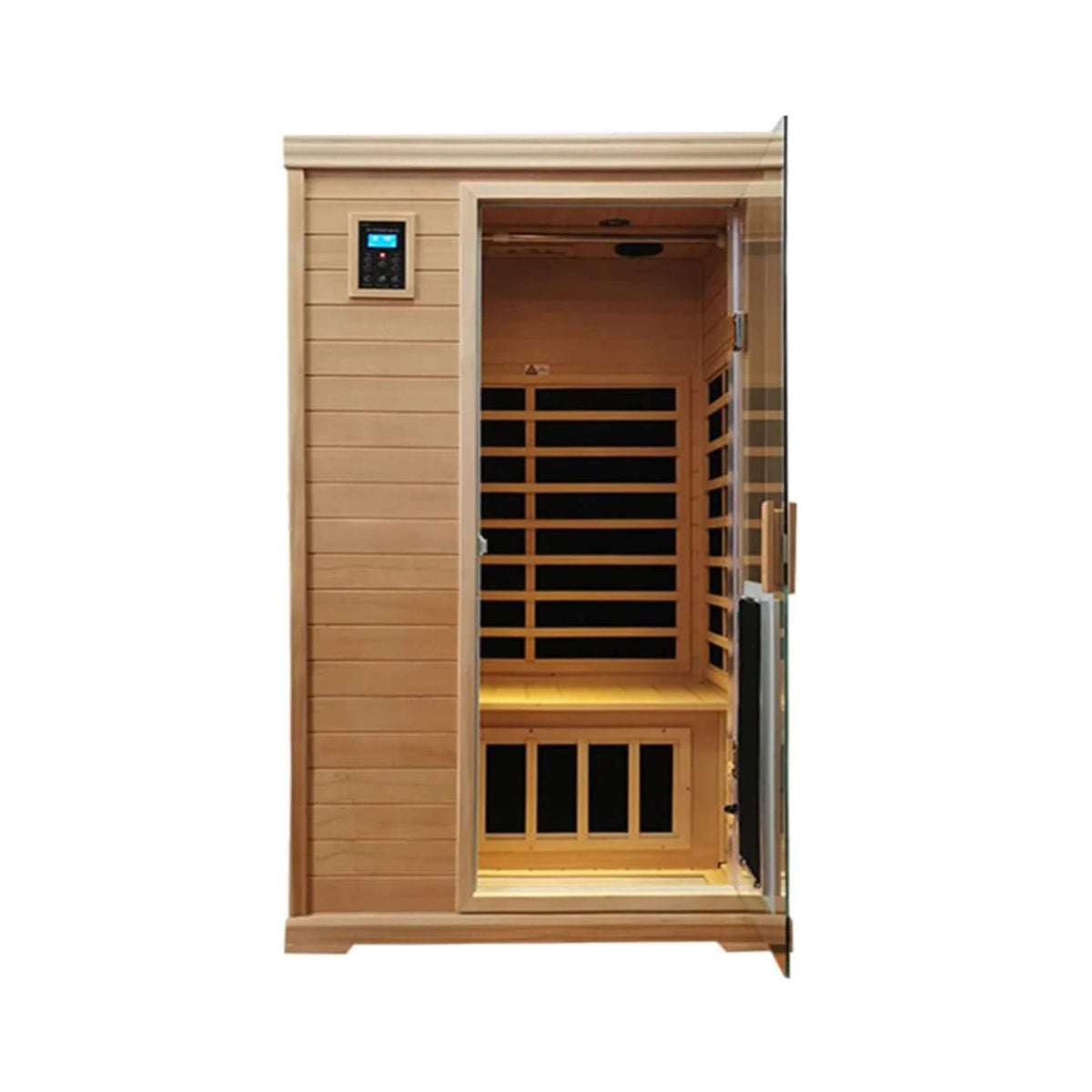 Ivara Luxury 2-Person Hemlock Wood FAR Infrared Sauna Room W/ Glass Door