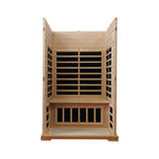 Ivara Luxury 2-Person Hemlock Wood FAR Infrared Sauna Room W/ Glass Door