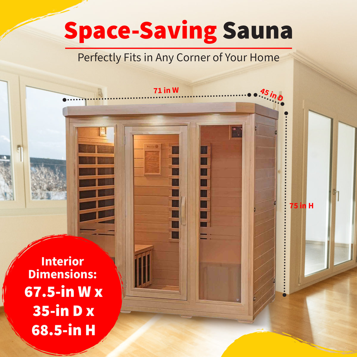 Sonoma 4-Person Hemlock Infrared Sauna with 9 Carbon Heaters
