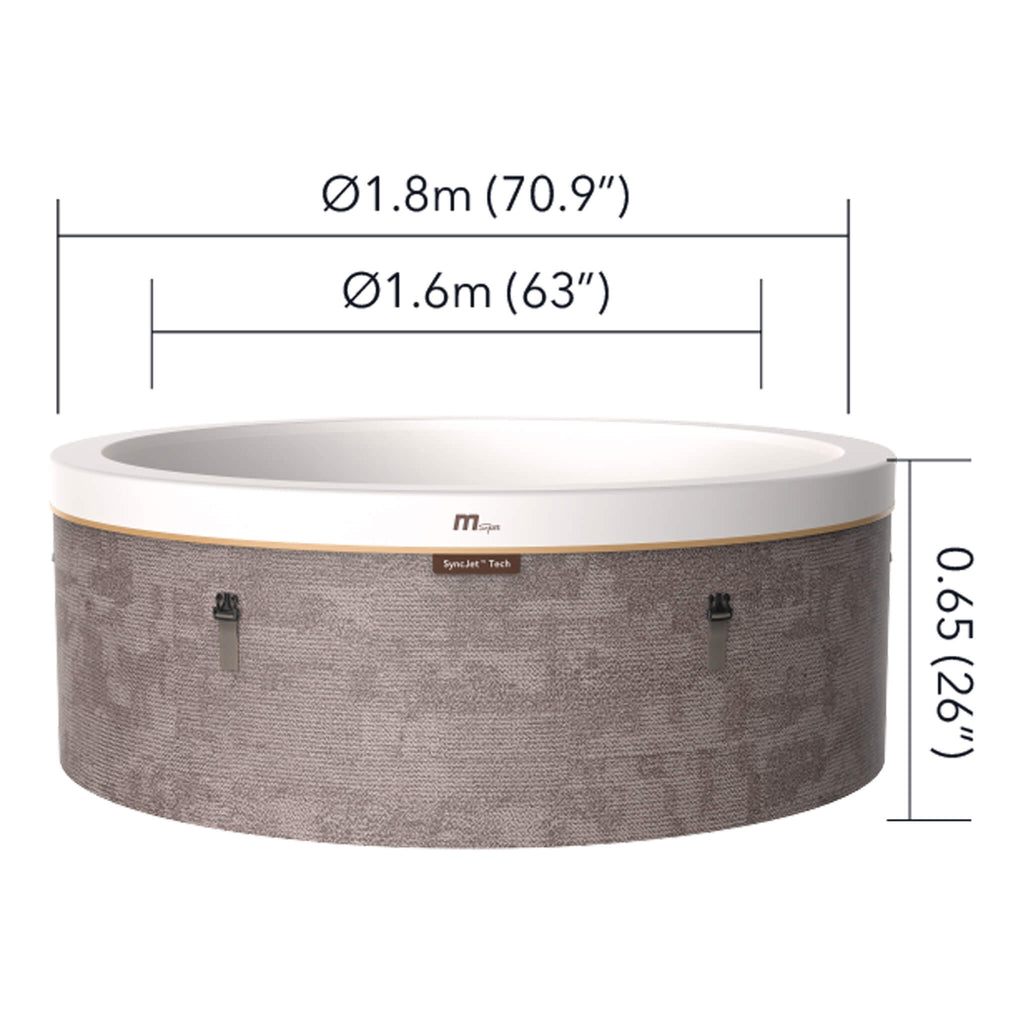 MSpa Cocoon Verto Series Six-Person Inflatable Round Hot Tub with Hydro Massage