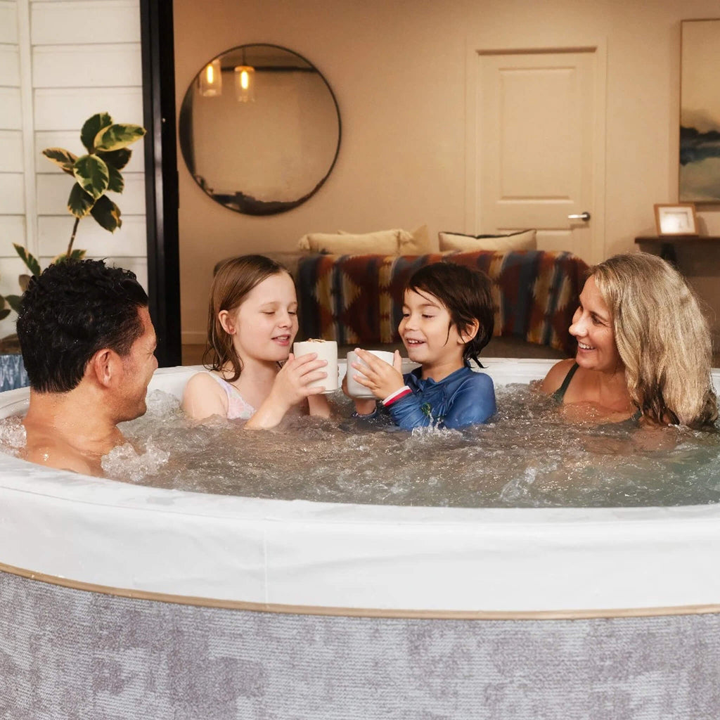 MSpa Cocoon Verto Series Six-Person Inflatable Round Hot Tub with Hydro Massage