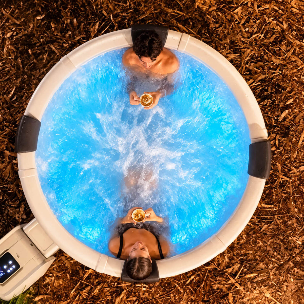 MSpa Denver Frame Series Six-Person Inflatable Round Hot Tub With Hydro Massage [F-DE066W] (SAK87043)