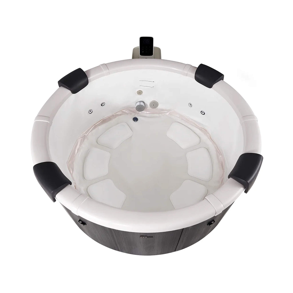 MSpa Denver Frame Series Six-Person Inflatable Round Hot Tub with Hydro Massage