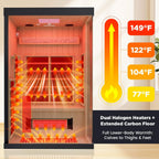 Thermora Pandora Premium 2-Person Indoor Infrared Sauna With Red Light Therapy And Himalayan Salt Rocks (SAK67305)