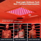 Thermora Pandora Premium 2-Person Indoor Infrared Sauna With Red Light Therapy And Himalayan Salt Rocks (SAK67305)