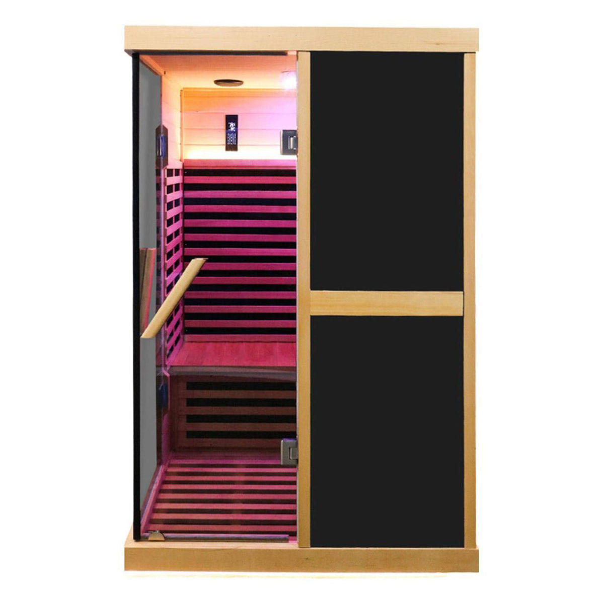 Helix Premium Large 2-Person V-Shaped FAR Infrared Sauna Room with Double Glass Doors