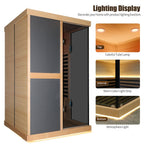 Thermora Helix Premium Large 2-Person V-Shaped FAR Infrared Sauna Room With Double Glass Doors, 1980W (SAK96413)