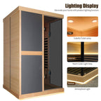 Helix Premium Large 2-Person V-Shaped FAR Infrared Sauna Room With Double Glass Doors