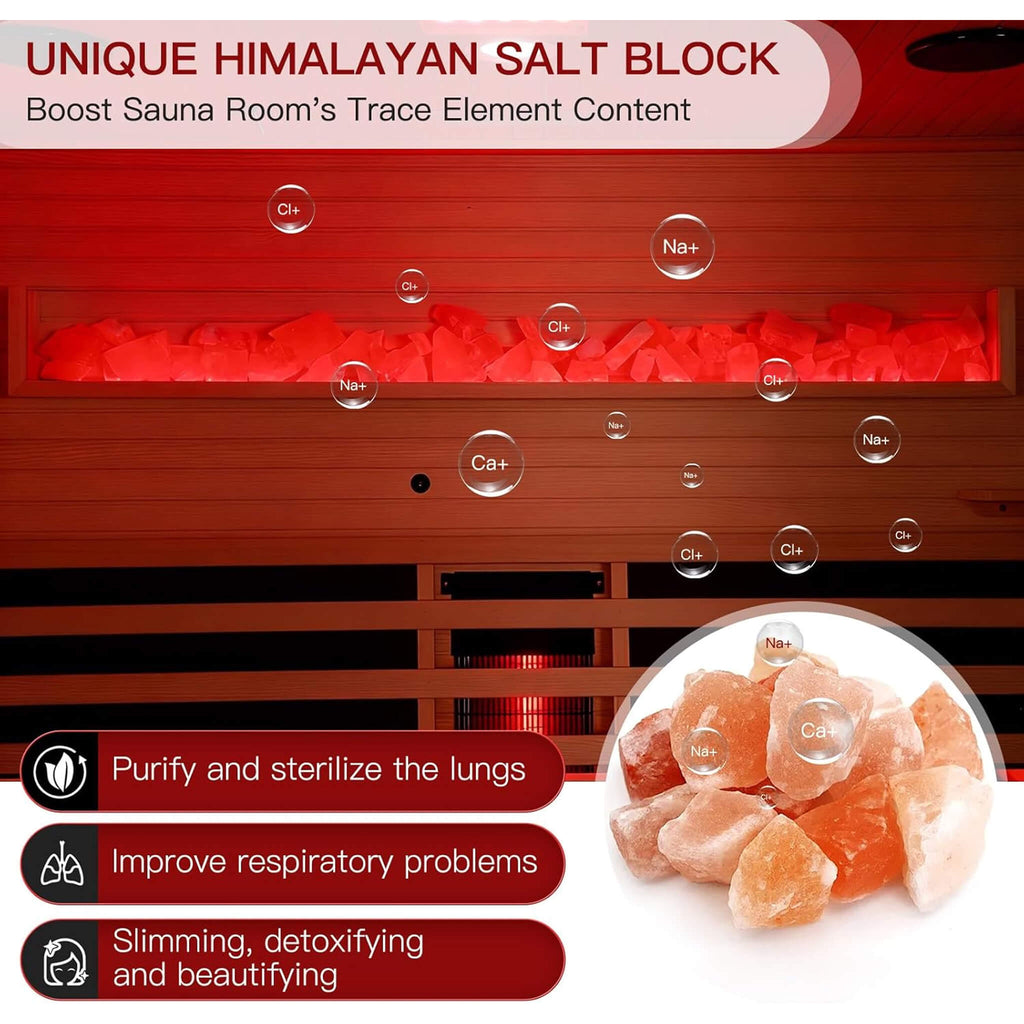 Rövia Ember 4-Person Full-Spectrum Infrared Sauna With Himalayan Salt Panels [Made-To-Order] (SAK80537)