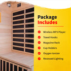 Sonoma 4-Person Hemlock Infrared Sauna with 9 Carbon Heaters