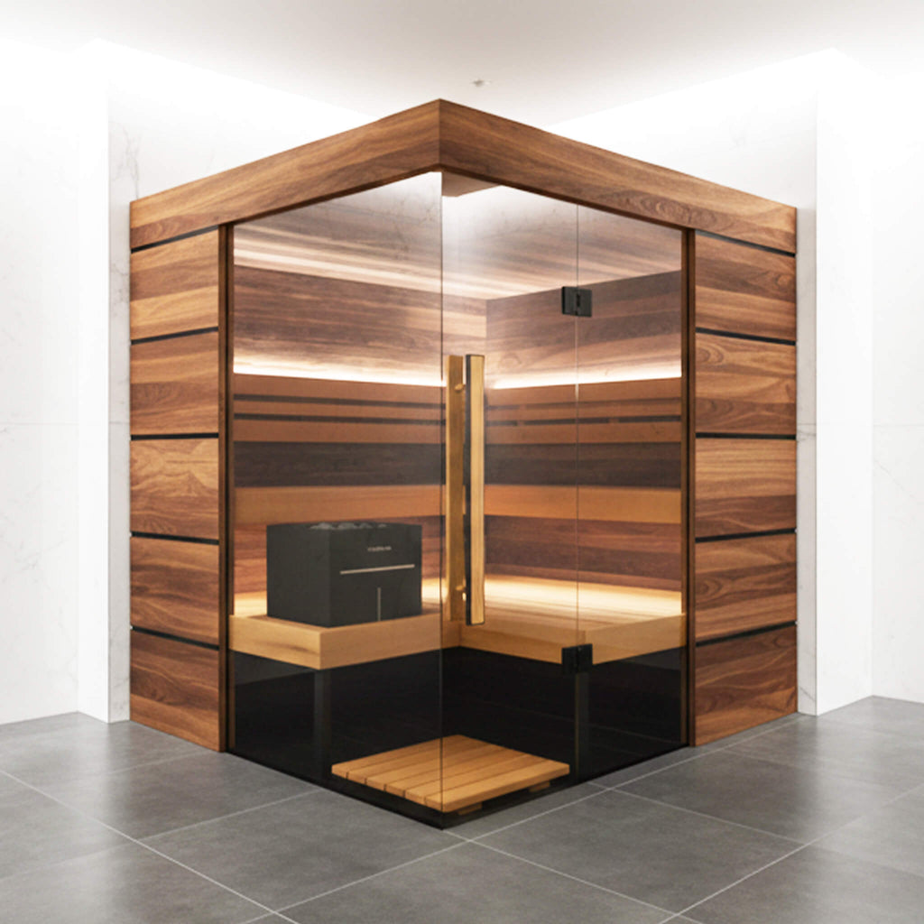 ThermaSol Astra 4-Person Indoor Semi Panoramic Glass Sauna Cabin [Made-To-Order]