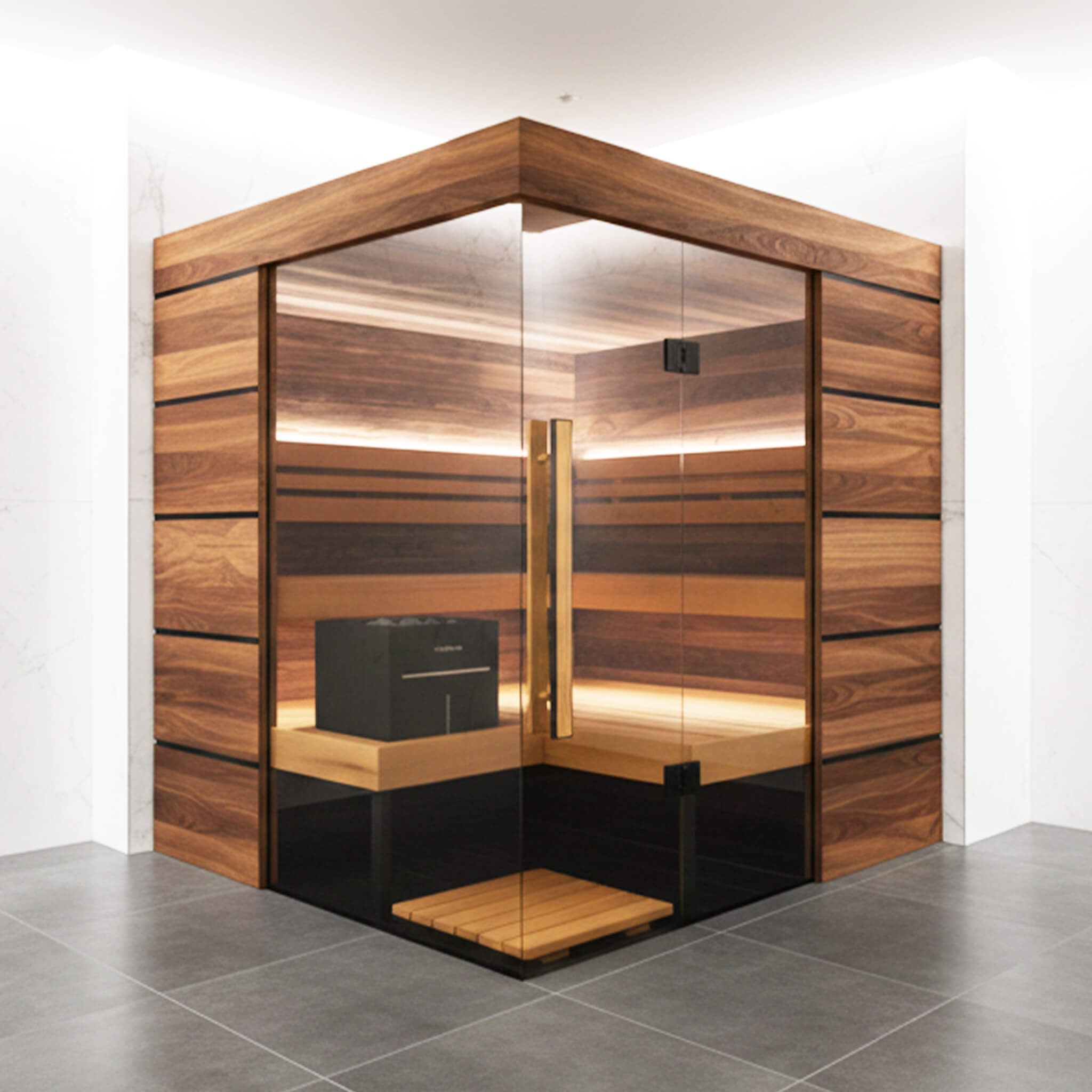 ThermaSol Astra 4-Person Indoor Semi Panoramic Glass Sauna Cabin [Made-To-Order]