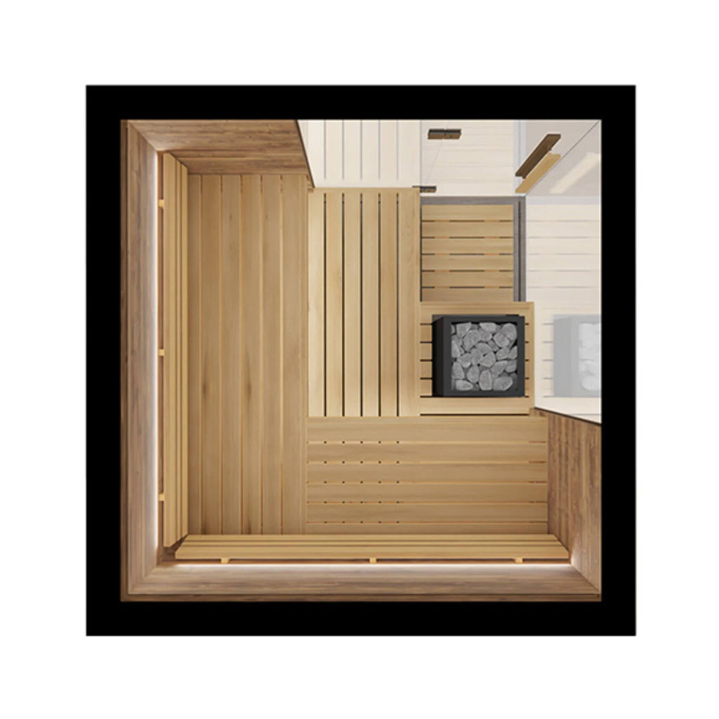 ThermaSol Astra 4-Person Indoor Semi Panoramic Glass Sauna Cabin [Made-To-Order]