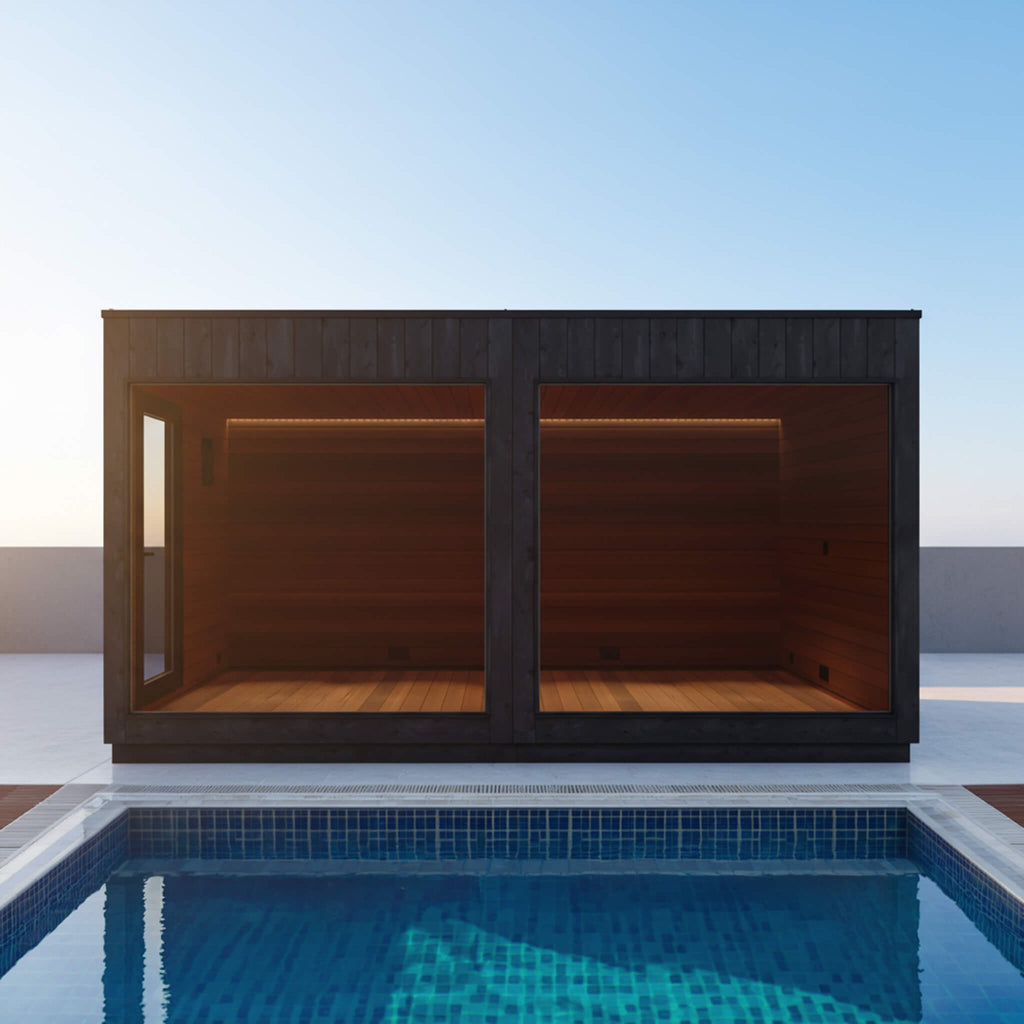 ThermaSol Nordic Misty XL 1-Entrance Outdoor Sauna Lounge [Made-To-Order]