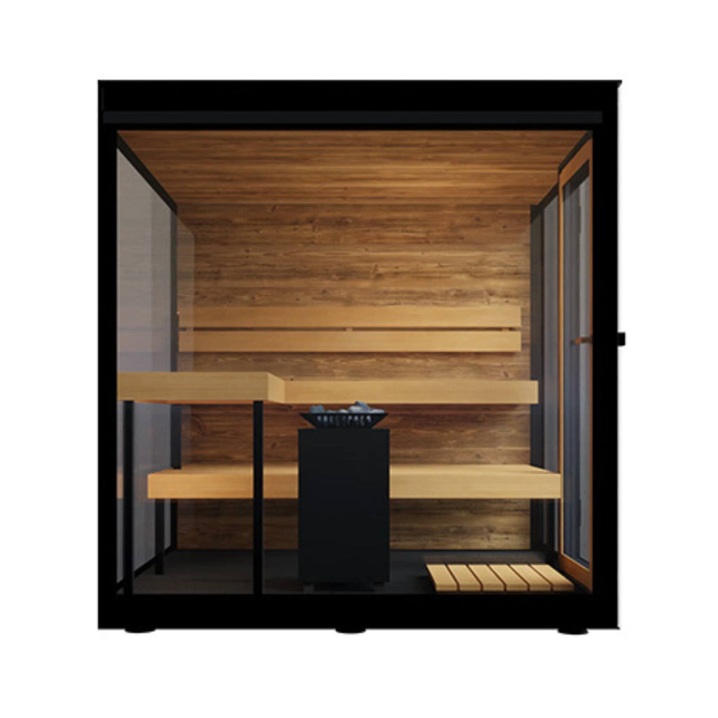 ThermaSol Vue 4-Person Outdoor Mirrored Glass Sauna [Made-To-Order]