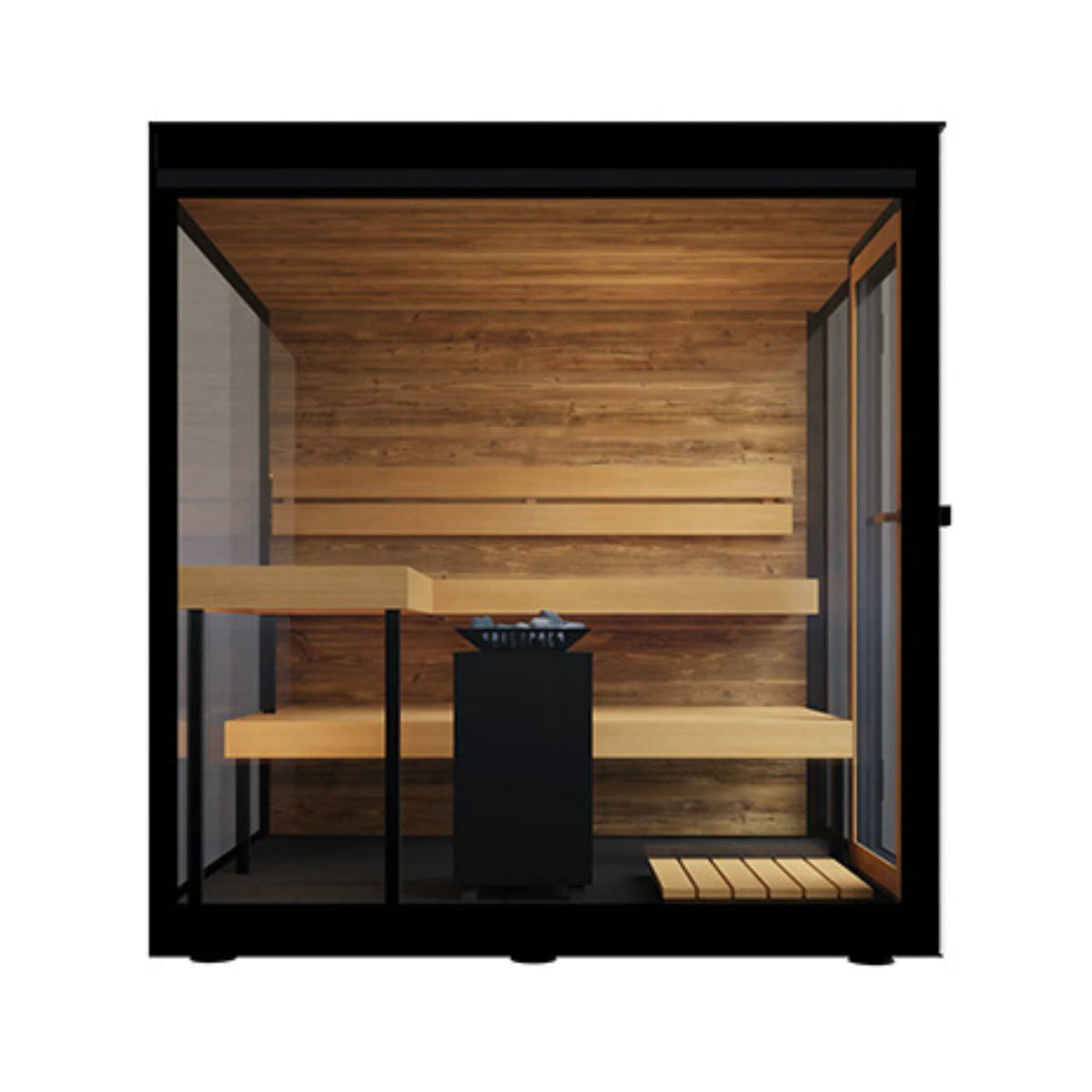 ThermaSol Vue 4-Person Outdoor Mirrored Glass Sauna [Made-To-Order]