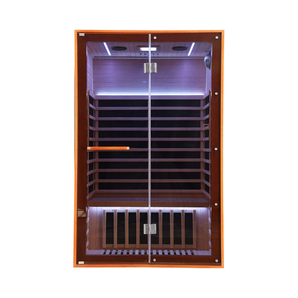 Thermora Fontaine 2-Person Luxury Canadian Hemlock Infrared Sauna With Glass Front (SAK97216)