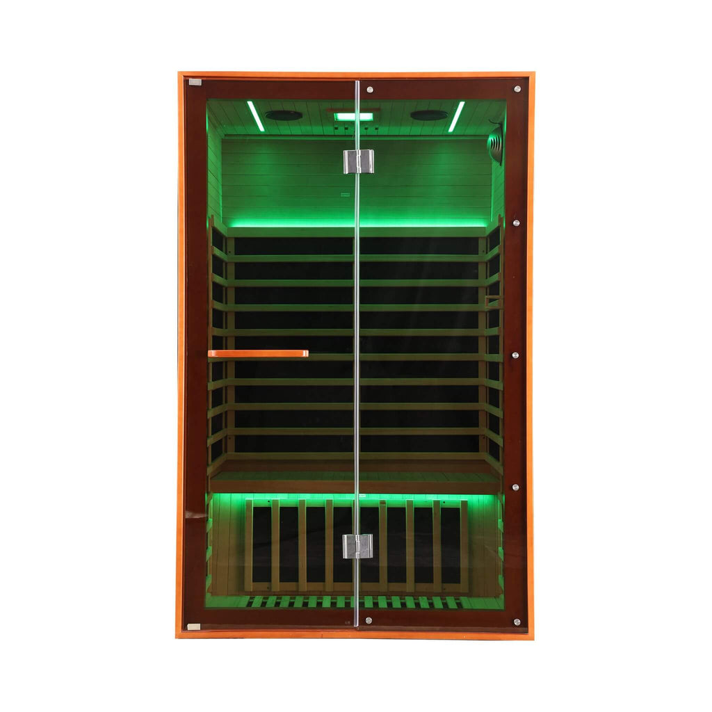 Thermora Fontaine 2-Person Luxury Canadian Hemlock Infrared Sauna With Glass Front (SAK97216)