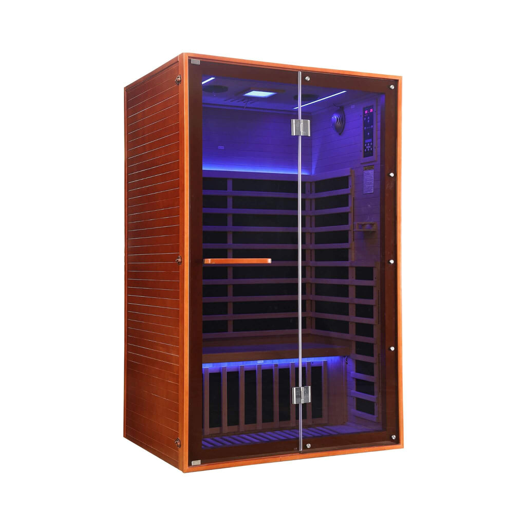 Thermora Fontaine 2-Person Luxury Canadian Hemlock Infrared Sauna With Glass Front (SAK97216)